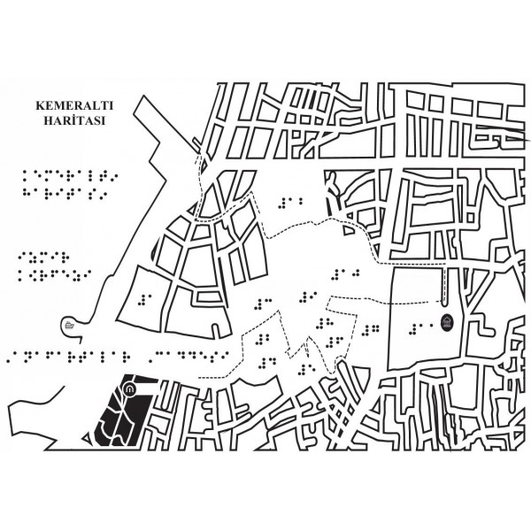 рельефный / Брайль İzmir Kemeraltı картаsı